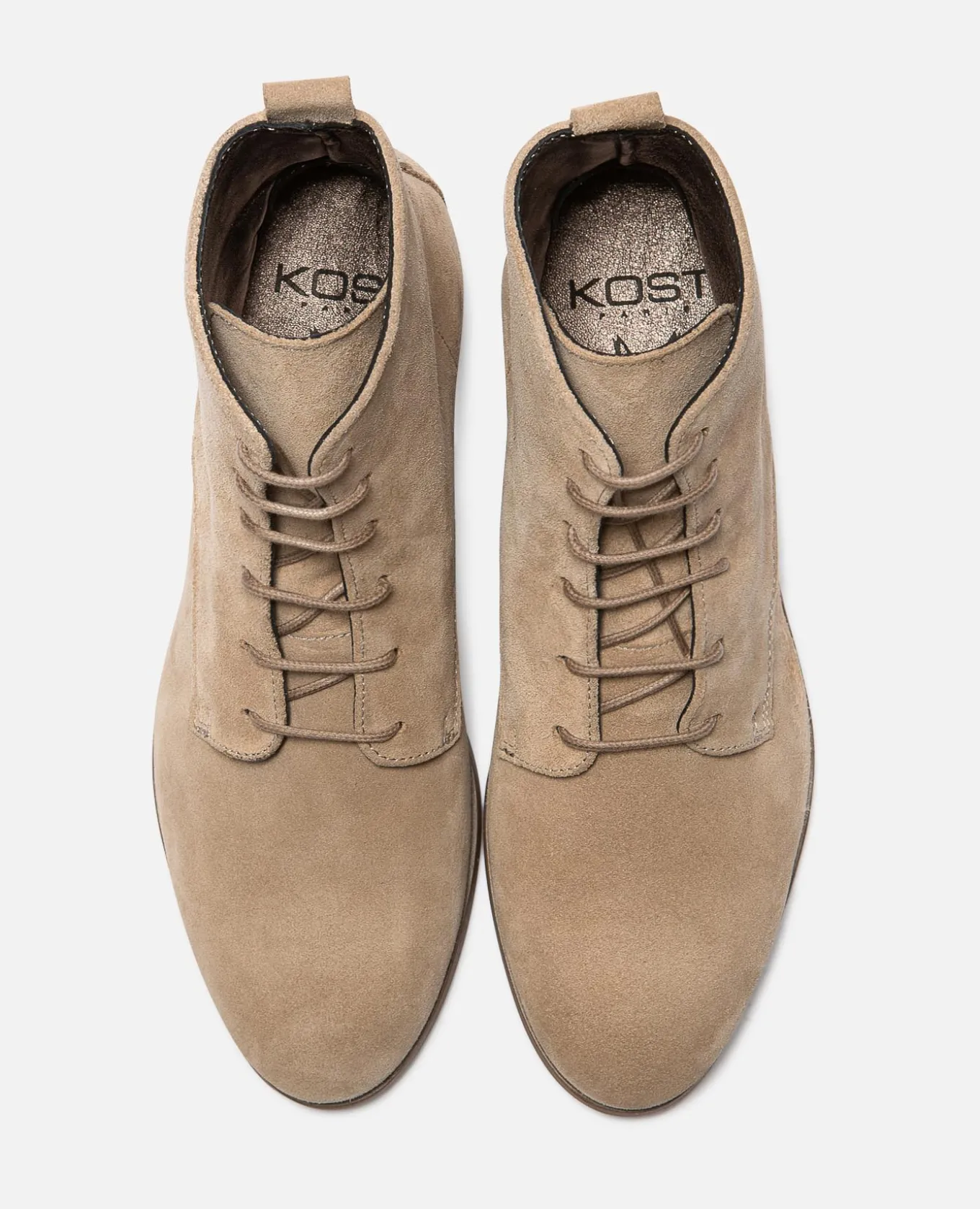 AVERY Boots à Lacets Croûte velours Beige Femme