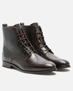 AVERY M VGT  Boots Cuir Tannage Végétal Marron Femme
