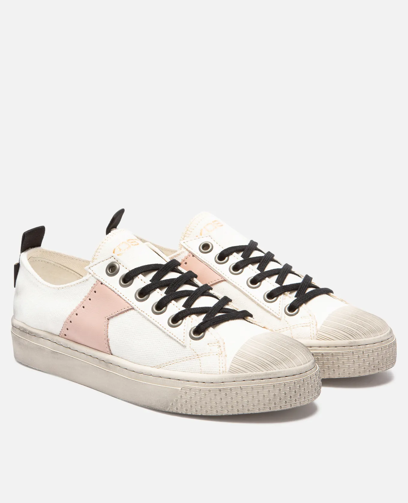 BACKSTAGE L8 Sneakers Toile Oeko-Tex Écru-Rose Femme