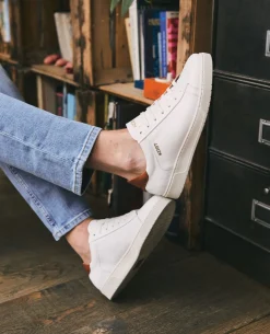 BATTLE 8  Sneakers Blanches Cuir Homme