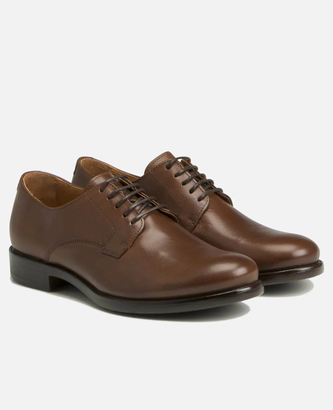 BILL VGT Derbies Cuir Tannage Végétal Cognac Homme