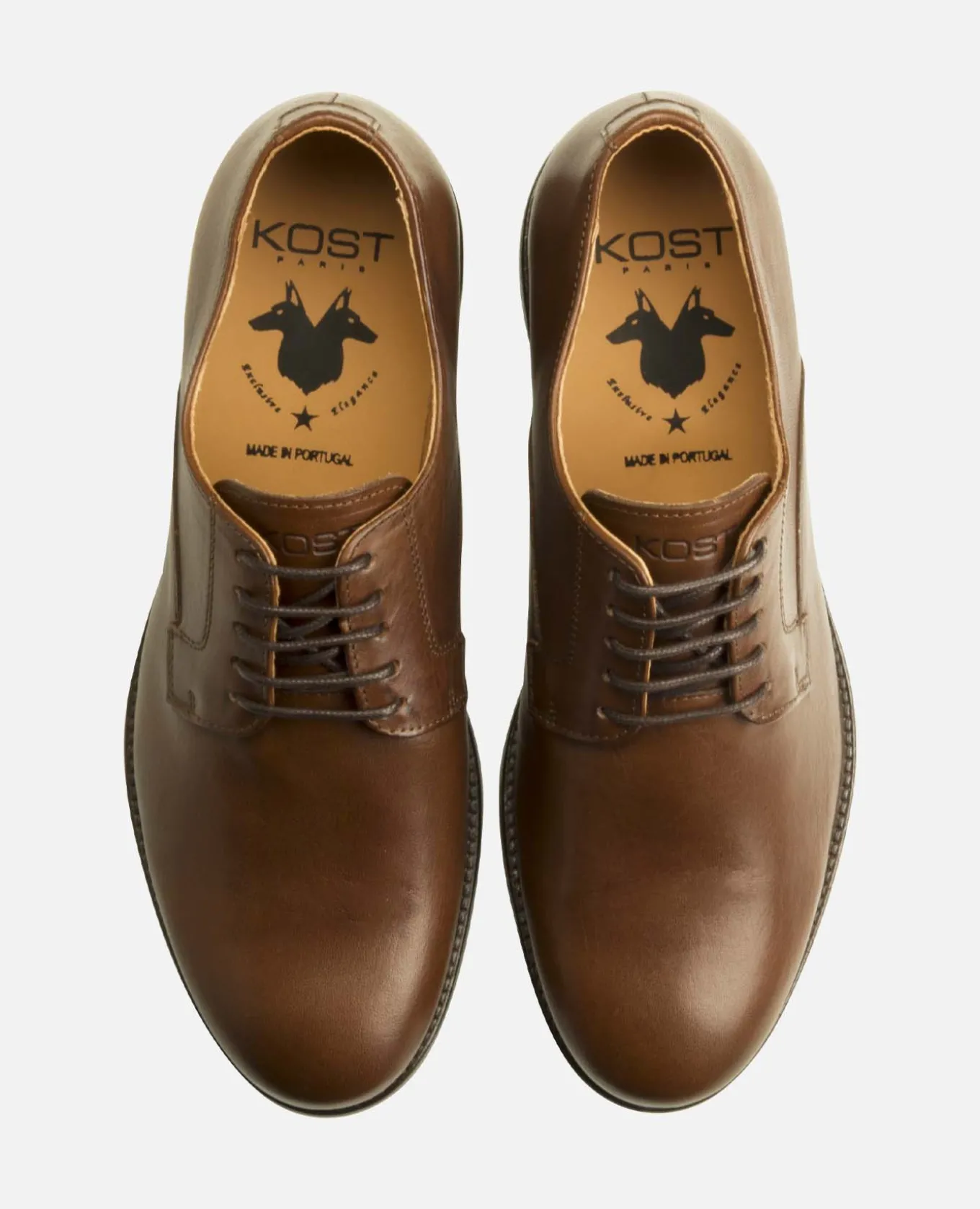 BILL VGT Derbies Cuir Tannage Végétal Cognac Homme