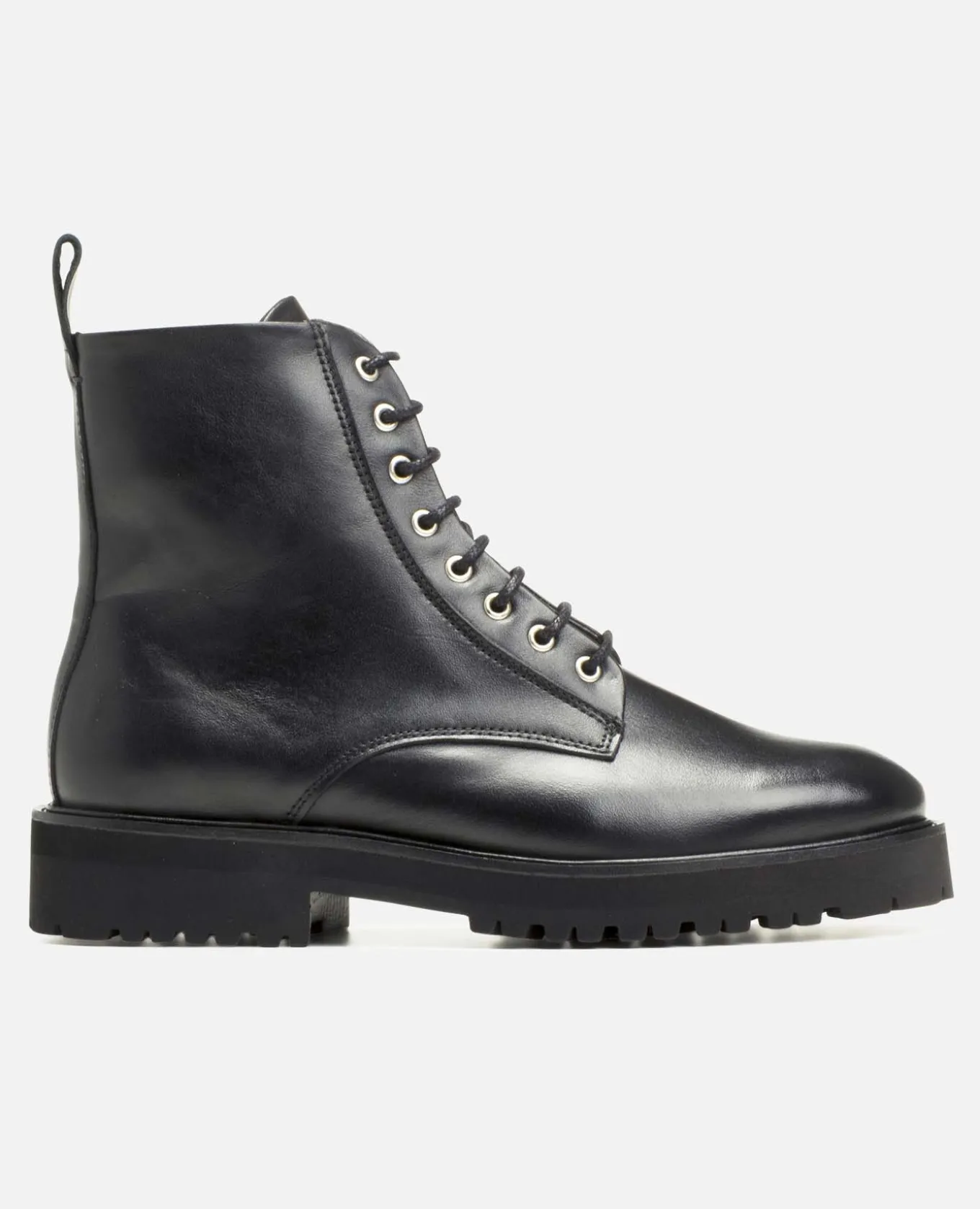 BLUFF Boots à lacets cuir noir
