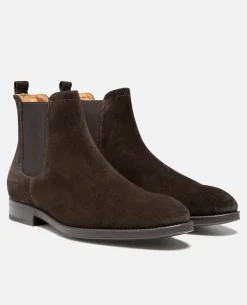 BRAD V  Chelsea boots Croûte velours Marron Homme