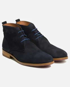 BRETT 95 A  Chukka Boots Croûte velours Bleu Homme Made in France