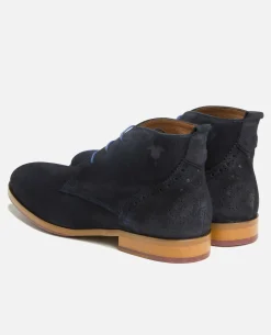 BRETT 95 A Chukka Boots Croûte velours Bleu Homme Made in France