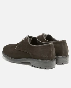 BURNT Derbies style golf cuir suède châtaigne