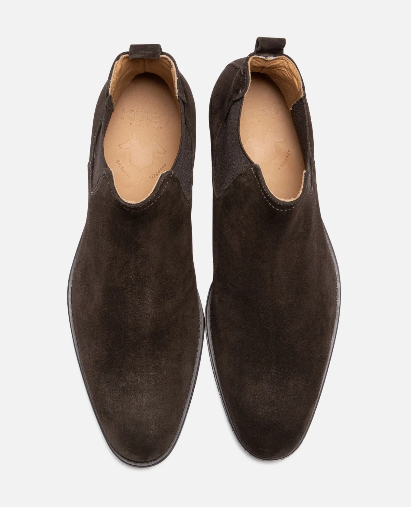 BUSTER V Chelsea boots Croûte velours Marron Homme