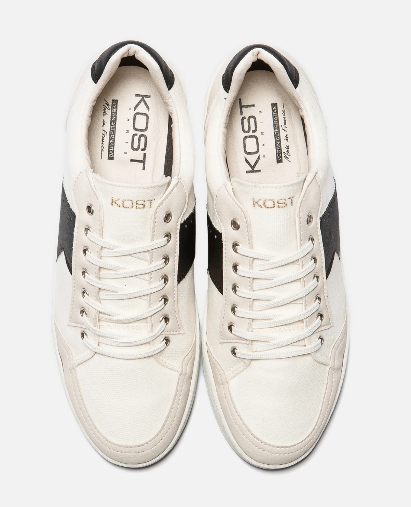 CHILL Sneakers Toile Blanc et Noir Vegan Made in France Homme