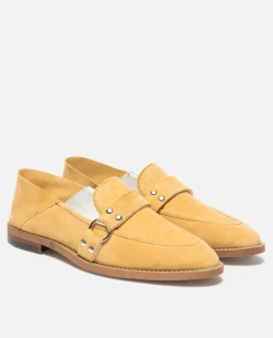 COLEEN 5  Mules Croûte velours Jaune Femme