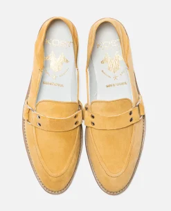 COLEEN 5 Mules Croûte velours Jaune Femme
