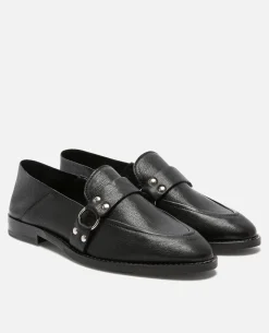 COLEEN 63  Mules Cuir Tannage Végétal Noir Femme