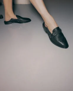 COLEEN 63 Mules Cuir Tannage Végétal Noir Femme