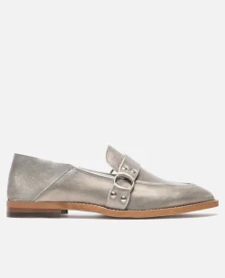 COLEEN Mules Cuir Tannage Végétal Argenté Femme