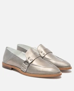 COLEEN  Mules Cuir Tannage Végétal Argenté Femme