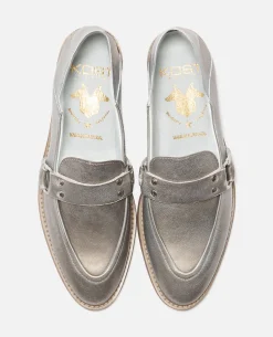 COLEEN Mules Cuir Tannage Végétal Argenté Femme