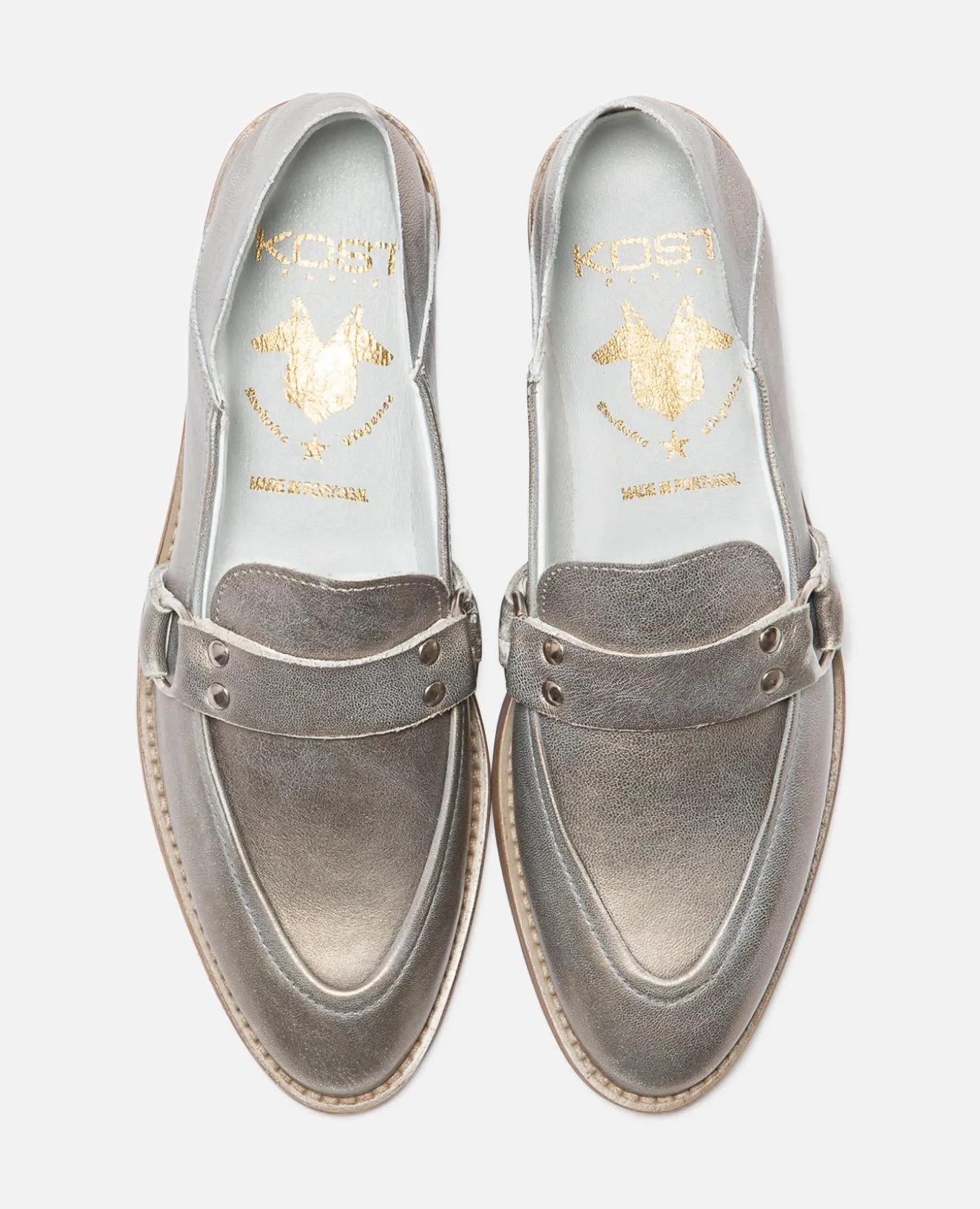 COLEEN Mules Cuir Tannage Végétal Argenté Femme