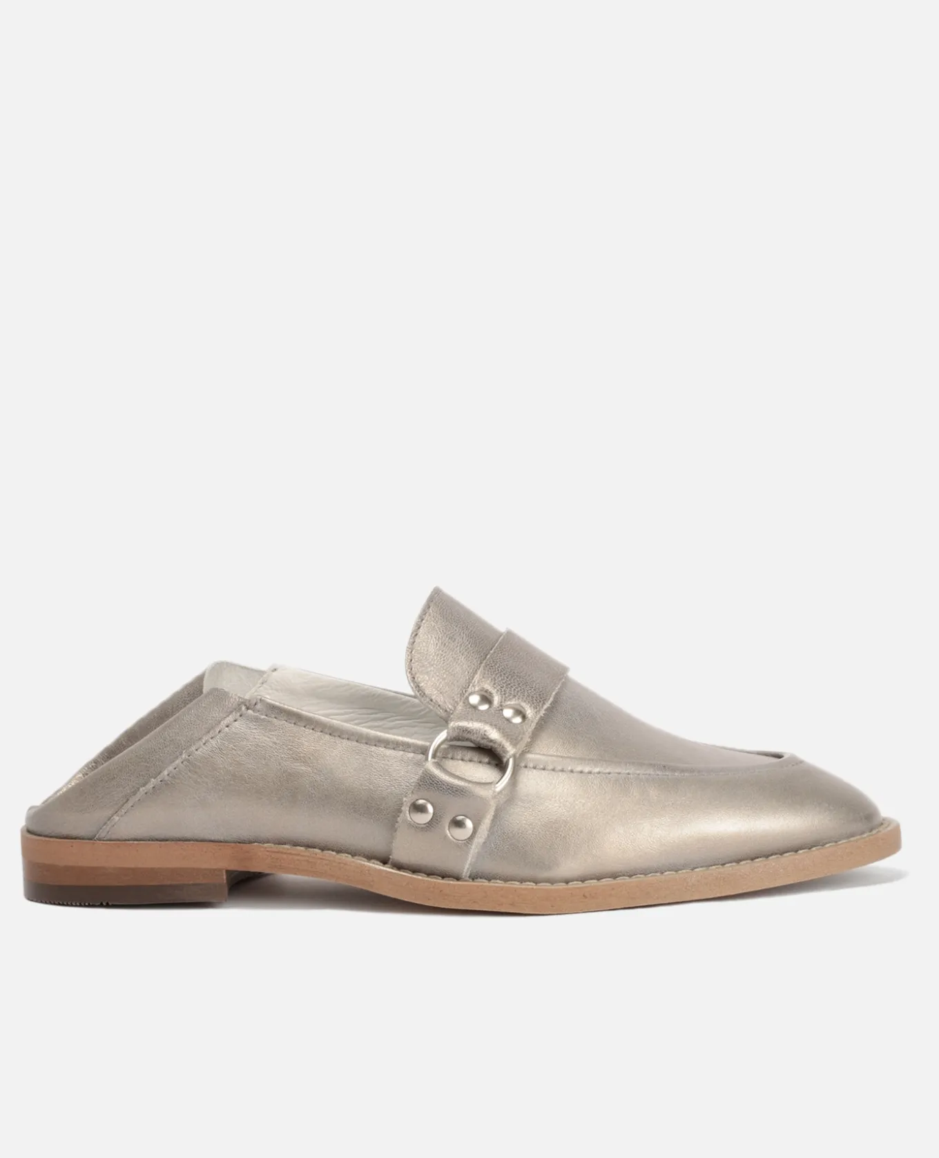 COLEEN Mules Cuir Tannage Végétal Argenté Femme