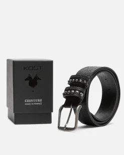 COSTELLO  Ceinture Made in France Cuir Tannage Végétal Noir