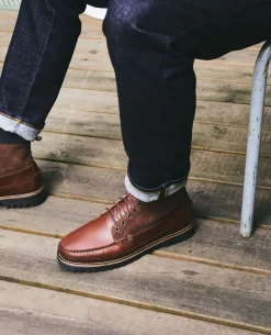 CRISPY PL  Chukka boots à lacets cuir cognac