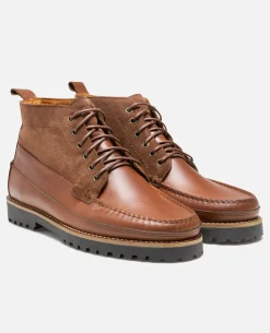 CRISPY PL Chukka boots à lacets cuir cognac