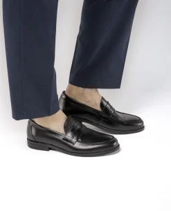 DAPPER Mocassins Cuir Noir Homme