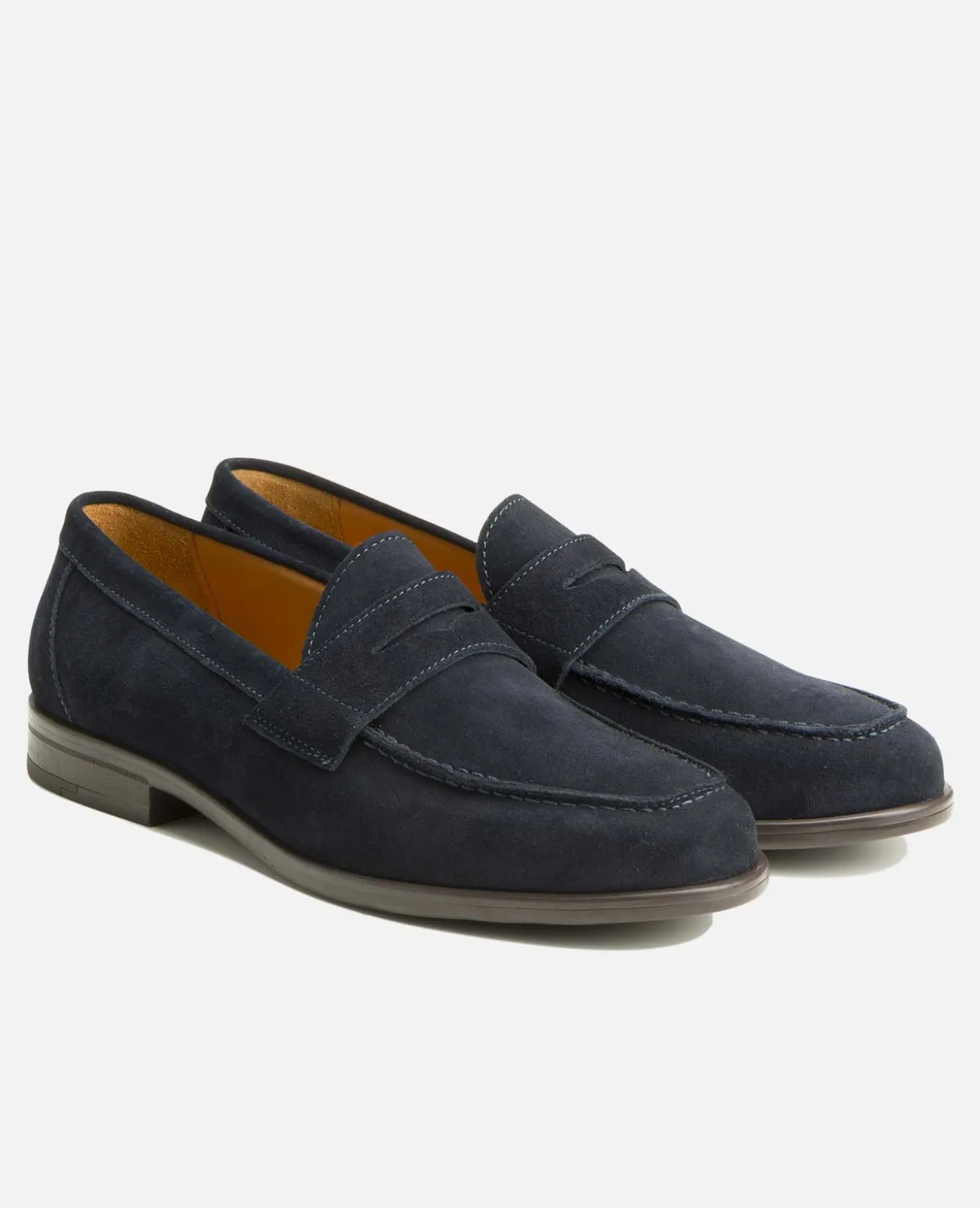 DAPPER V Mocassin croûte velours Marine Homme