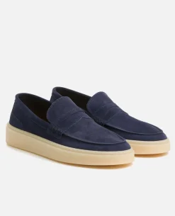 DEBONAIR  Mocassins Croûte Velours Marine Homme