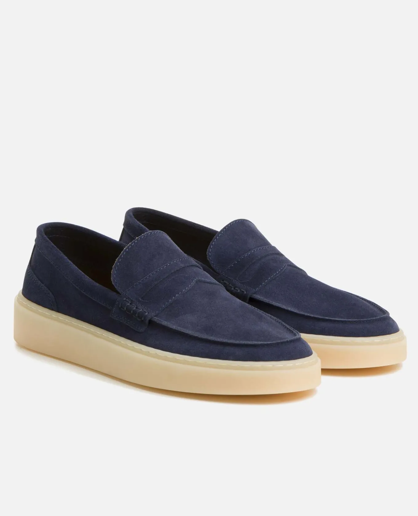 DEBONAIR Mocassins Croûte Velours Marine Homme