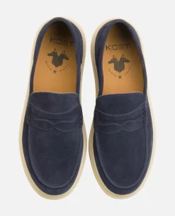 DEBONAIR Mocassins Croûte Velours Marine Homme