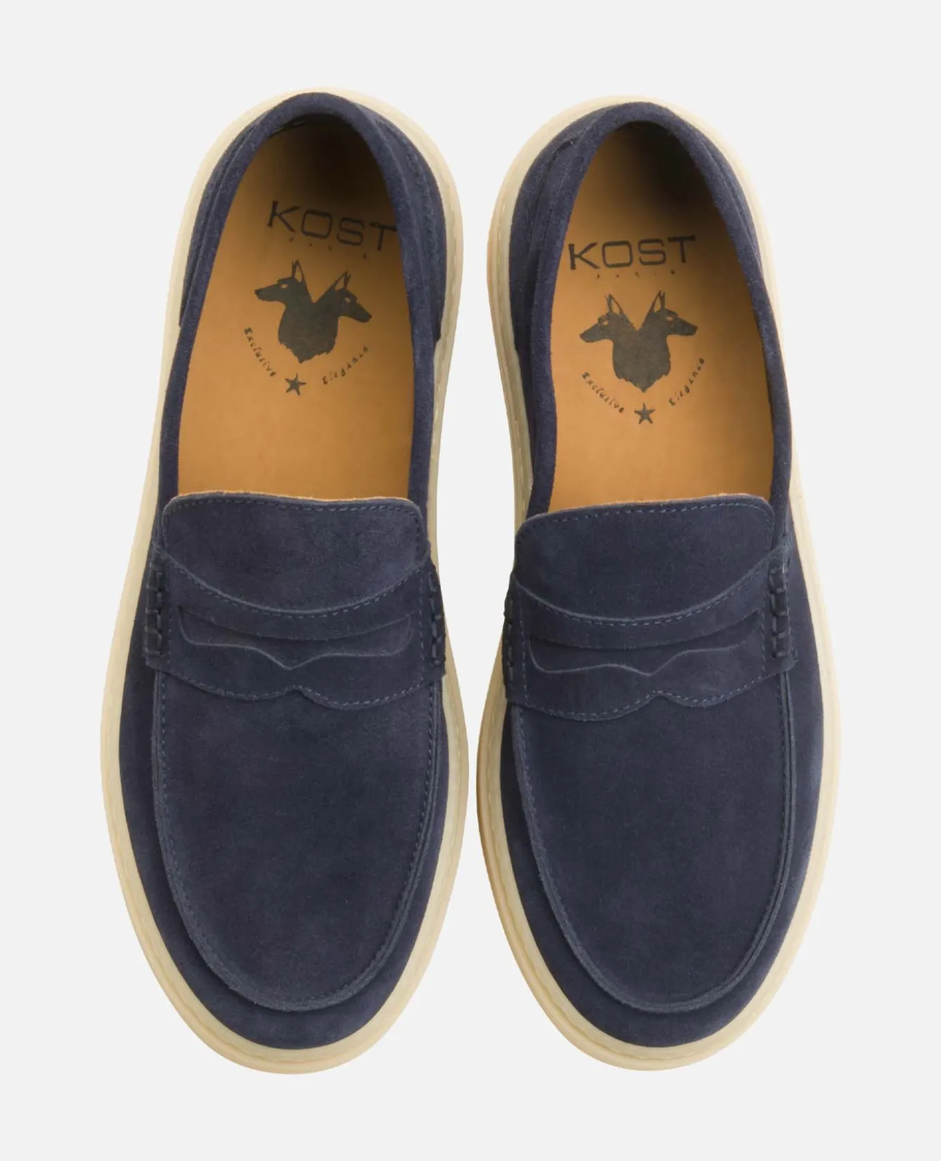 DEBONAIR Mocassins Croûte Velours Marine Homme