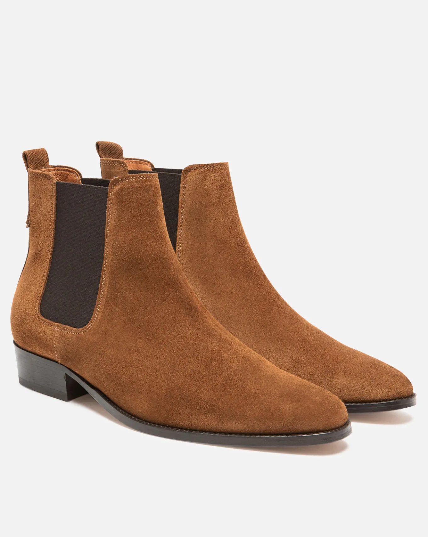 DOUG 5 Chelsea boots à talons Croûte velours Marron Homme
