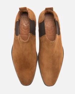 DOUG 5 Chelsea boots à talons Croûte velours Marron Homme