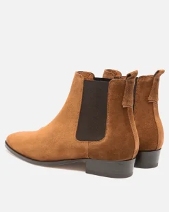 DOUG 5 Chelsea boots à talons Croûte velours Marron Homme
