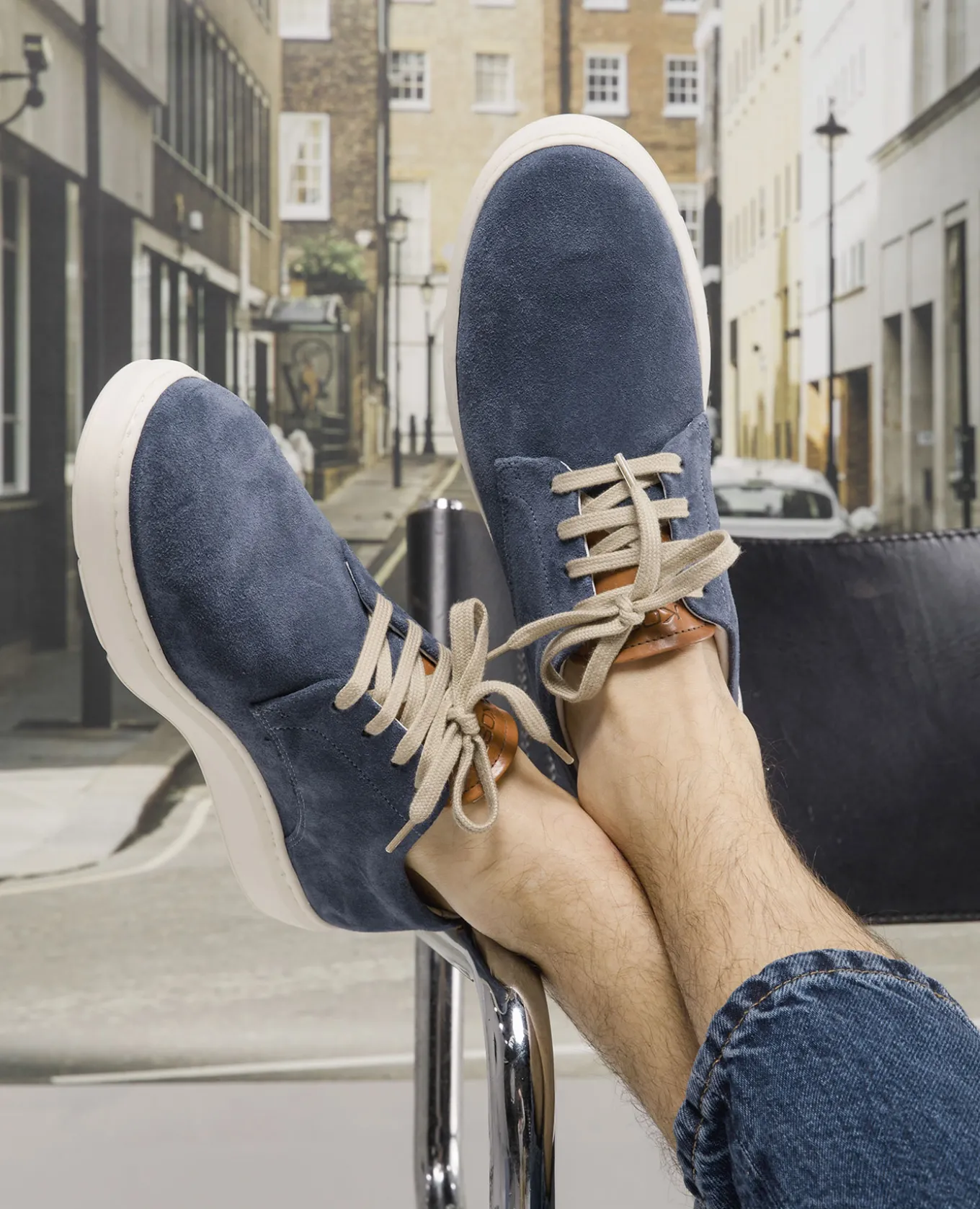 DREAM Baskets Croûte Velours Marine Homme