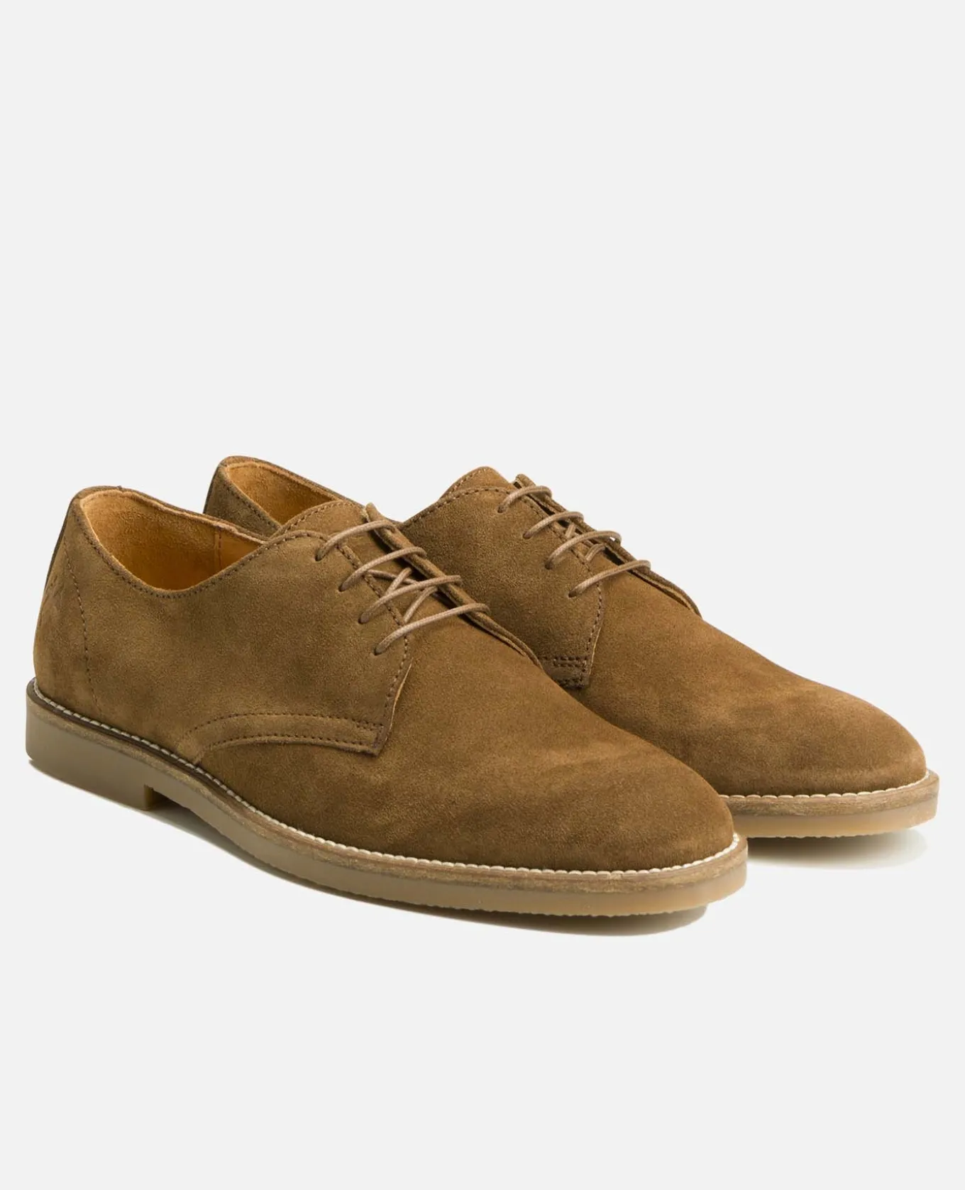 FOLK 5 Derbies Croûte Velours Marron Homme