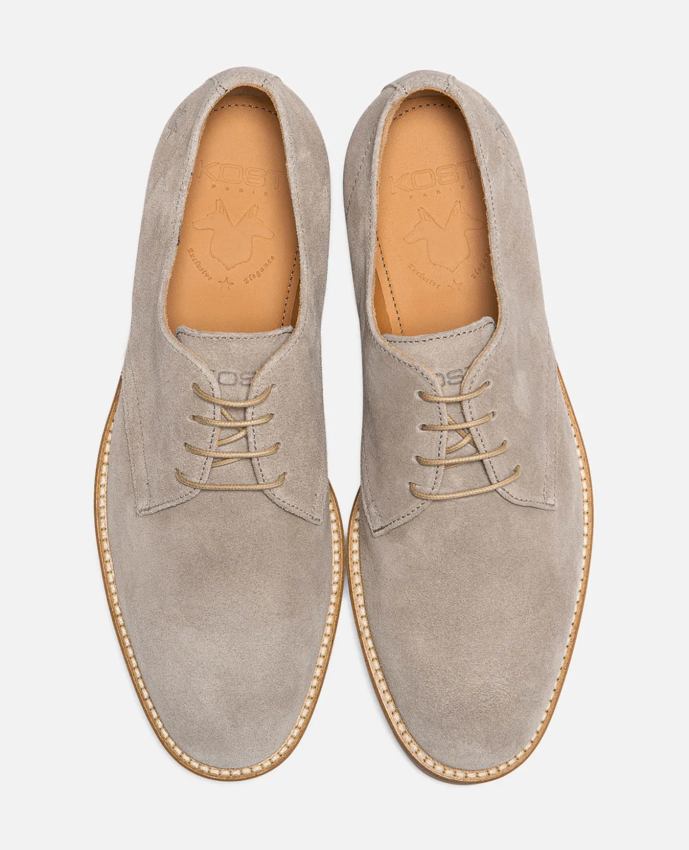 FOLK 5 Derbies Daim Taupe Homme