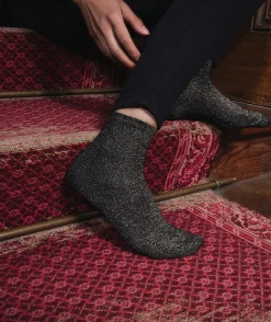 GOLDEN HOUR  Chaussettes à Paillettes Made in France Coton Femme