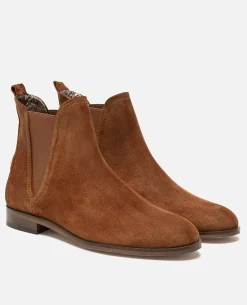 HARPER 5  Chelsea boots Croûte velours Cognac Femme