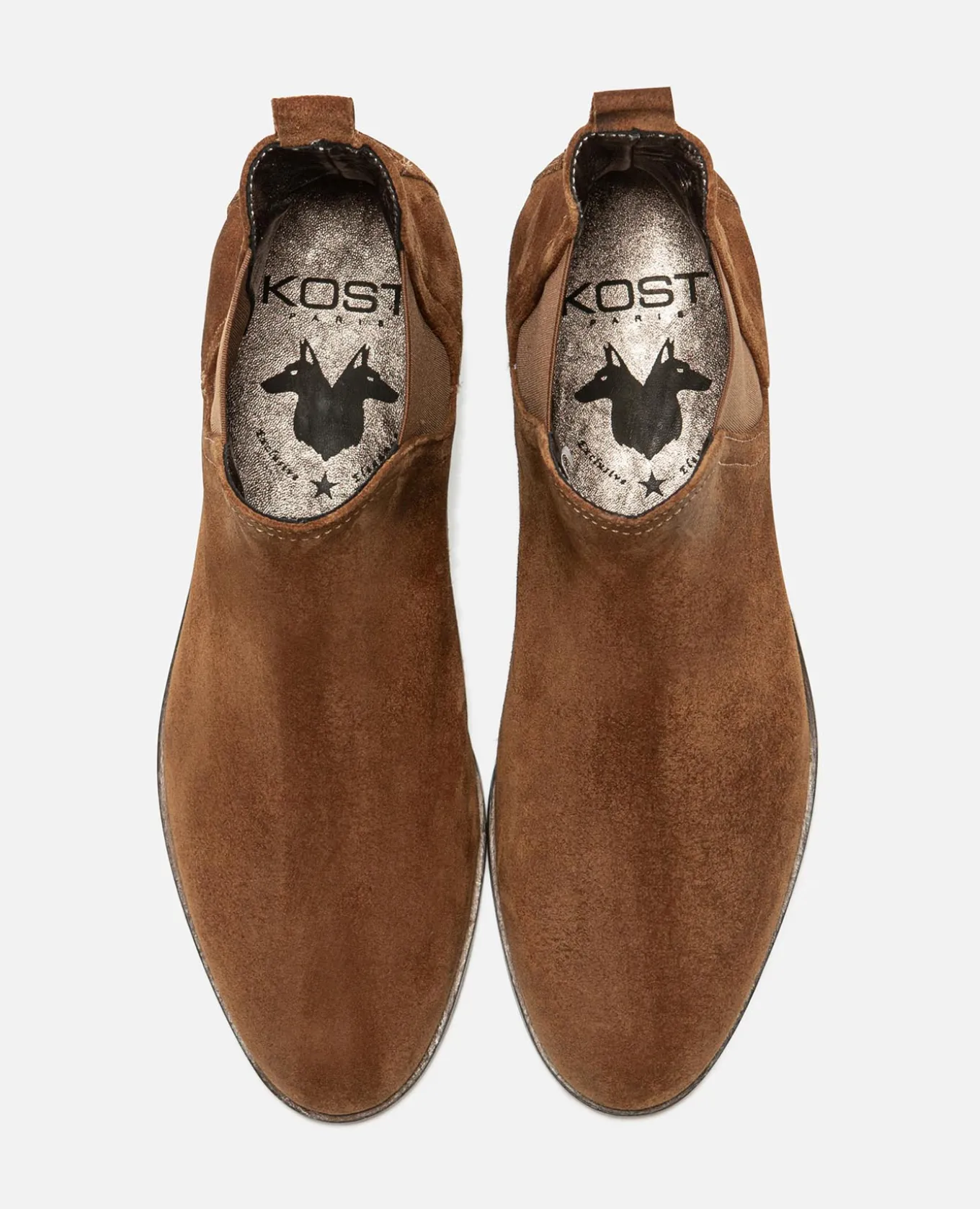 HARPER 5 Chelsea boots Croûte velours Cognac Femme