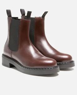 HOLLY  Chelsea boots à Plateforme Cuir Marron Femme