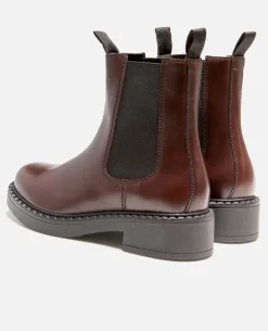 HOLLY Chelsea boots à Plateforme Cuir Marron Femme