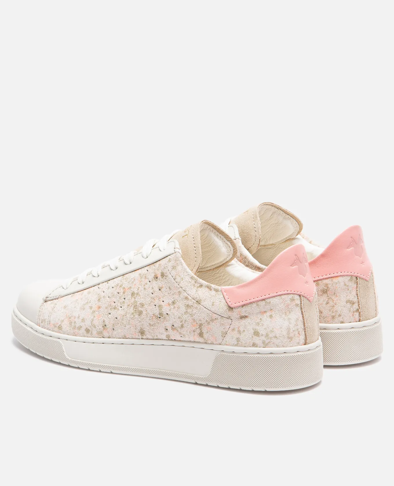 HOMERUN 3 Sneakers Croûte Velours Ecru Rose Femme