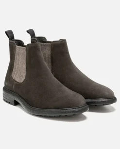 HOUDINI  Chelsea boots cuir suède chataigne