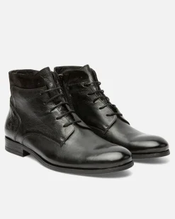 HOWARD 35  Boots Cuir à Lacets Noir Homme