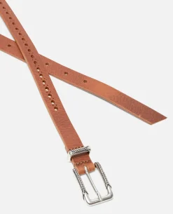 JANIS  Ceinture Femme Made in France Cuir Tannage Végétal Noisette