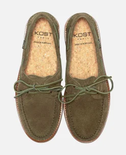 JAX 5 Chaussures Bateau Croûte Velours Vert Homme