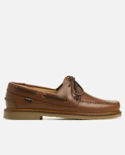 JAX Chaussures Bateau Cuir Marron Homme