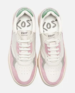 JAYDEN F Sneakers Cuir Écru-Rose Femme