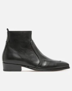 JILL Boots Cuir Noir Femme